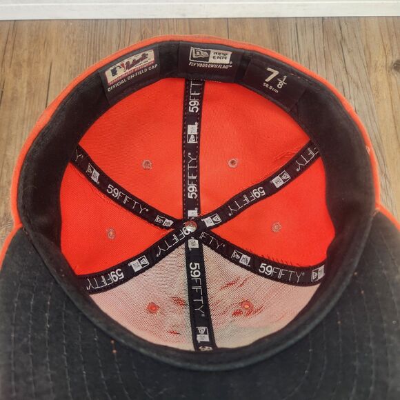 Miami Marlins New Era 59fifty Fitted Sz 7 1/8 Hat Cap Orange Baseball On-Field - Picture 9 of 11